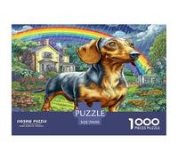 Lindo Perro Beagle Colorido de Rainbow Church, Rompecabezas de 1000 Piezas para Adultos, Hermosa decoración para el hogar, Actividad, 70 x 50 cm/1000 Piezas