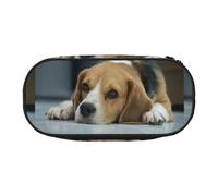 Lindo Perro Beagle Tumbado en el Suelo. Estuche pequeño para lápices de Gran Capacidad, Organizador de papelería de Oficina.