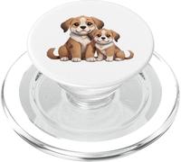 Lindo Perro Beagle y Cachorro Amor Dibujos Animados PopSockets PopGrip para MagSafe
