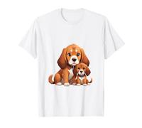 Lindo Perro Beagle y Cachorro Amor ilustración Camiseta