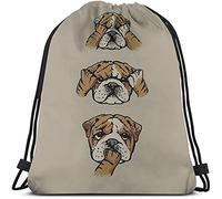 Lindo Perro Bolsas con Cordón Mochila Bolsa Animal de Dibujos Animados Cachorro Bulldog Inglés Divertido Fresco Mascota Adorable Cara Deporte Gimnasio Saco Bolsa con Cordón Bolsa de Cuerda Bolsa de Yo