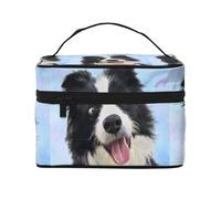 Lindo Perro Border Collie, Bolsa de Maquillaje Bolsa de cosméticos Bolsa de Aseo de Viaje portátil Estuche para lápices