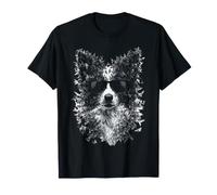 Lindo Perro Border Collie con Gafas de Sol Camiseta