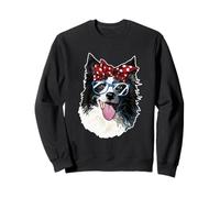 Lindo perro Border Collie con gafas de sol Sudadera