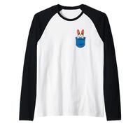Lindo Perro Boston Terrier en Bolsillo Camiseta Manga Raglan