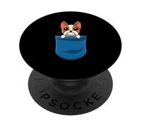 Lindo Perro Boston Terrier en Bolsillo PopSockets PopGrip Adhesivo