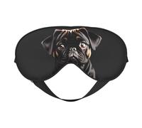 Lindo perro carlino negro - Escala estándar 2_00x impresión cómoda máscara de ojos para hombres y mujeres, ligera, para viajes, siesta, meditación, yoga, trabajo