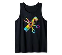 Lindo perro Catro Groomer Colorido Pata impresión Camiseta sin Mangas