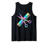 Lindo perro Catro Groomer Colorido Pata impresión Camiseta sin Mangas