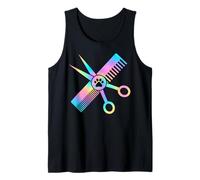 Lindo perro Catro Groomer Colorido Pata impresión Camiseta sin Mangas