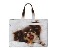 Lindo perro chihuahua animal,Bolsa de lona para documentos con cremallera, bolso de mano, maletín para la escuela y la oficina.