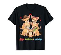 Lindo Perro Chihuahua Juntos Amor Hace una reunión Familiar Camiseta