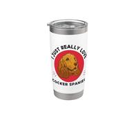 Lindo perro Cocker Spaniel I Just Really Love Cocker Spaniel Vaso térmico de acero inoxidable de doble pared
