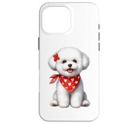 Lindo Perro con Bandana roja - Nice Bichon Frise Lover Carcasa para iPhone 16 Pro MAX