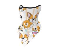 Lindo Perro Corgi con máscara a Rayas, Cortavientos, Polaina para el Cuello, Protector Facial de Invierno para Motocicleta