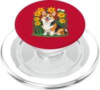Lindo Perro Corgi Entre narcisos apoyando a Gales PopSockets PopGrip para MagSafe