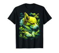 Lindo Perro Corgi Shamrocks Forest Aesthetic para el Día de San Patricio Camiseta