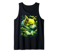 Lindo Perro Corgi Shamrocks Forest Aesthetic para el Día de San Patricio Camiseta sin Mangas