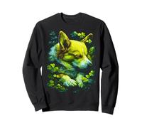 Lindo Perro Corgi Shamrocks Forest Aesthetic para el Día de San Patricio Sudadera
