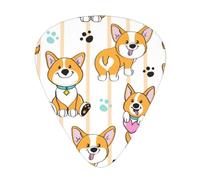 Lindo perro Corgi sobre un fondo de rayas,12 púas de guitarra, 3 grosores diferentes para guitarra acústica, bajo y ukelele
