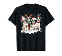 Lindo Perro dálmata de Navidad con Sombrero de Papá Noel Bufanda Vacaciones Camiseta