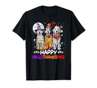 Lindo Perro dálmata Holathanksmas Halloween Acción de Gracias Camiseta