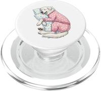 Lindo Perro de los Grandes Pirineos durmiendo en Pijama Arte para Dormir PopSockets PopGrip para MagSafe