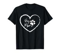 Lindo Perro Divertido mamá con Huella de Pata en un corazón Camiseta