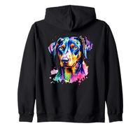 Lindo perro Doberman Pijamas Pinscher Colorido Tie Dye Doberman Sudadera con Capucha