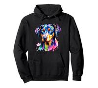 Lindo perro Doberman Pijamas Pinscher Colorido Tie Dye Doberman Sudadera con Capucha