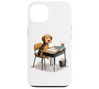 Lindo Perro estudiando a Maestros y Estudiantes de Regreso a la Escuela Carcasa para iPhone 13