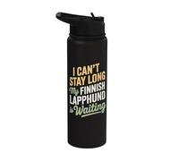 Lindo perro finlandés Laphund mamá papá raza amor cachorro Stainless Steel Insulated Water Bottle