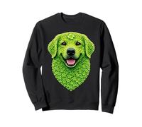 Lindo Perro Golden Retriever con tréboles Arte día de San Patricio Sudadera