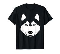 Lindo Perro Husky Cara Minimalista Animal gráfico Husky Camiseta