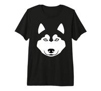 Lindo Perro Husky Cara Minimalista Animal gráfico Husky Camiseta Premium