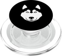 Lindo Perro Husky Cara Minimalista Animal gráfico Husky PopSockets PopGrip para MagSafe