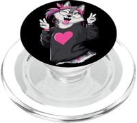 Lindo Perro Husky Dibujos Animados Amante de los Animales gráfico juguetón Vibrante PopSockets PopGrip para MagSafe