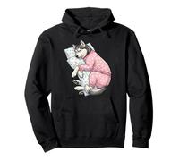 Lindo Perro Husky Siberiano durmiendo en Pijama Arte para Dormir Sudadera con Capucha