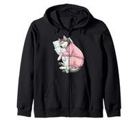 Lindo Perro Husky Siberiano durmiendo en Pijama Arte para Dormir Sudadera con Capucha