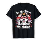 Lindo Perro Husky Siberiano Vintage Be My-Sitive Valentine Lover Camiseta