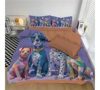 Lindo Perro Juego De Ropa De Cama, Microfibra Funda Nórdica Estampados Abstractos Animales Efecto 3D, Incluye 1 Funda Nórdica con Cremallera 180 X 220 Cm Y 2 Fundas Almohada 50X75 Cm