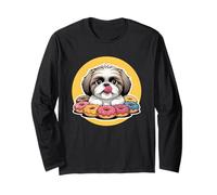 Lindo Perro Kawaii shih tzu con donas Manga Larga