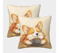 Lindo perro Koki Throw Pillow Covers Pack of 2 Decorative Pillow Cases Cushion Covers for Sofa Couch Koki Pictures Living Room Farmhouse Outdoor Garden Sofa Cushions Modern Cushion Covers45x45cm