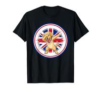 Lindo Perro Labrador Gracioso Bandera de Inglaterra Reino Unido Dabbing Camiseta