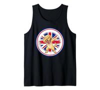 Lindo Perro Labrador Gracioso Bandera de Inglaterra Reino Unido Dabbing Camiseta sin Mangas