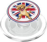 Lindo Perro Labrador Gracioso Bandera de Inglaterra Reino Unido Dabbing PopSockets PopGrip para MagSafe