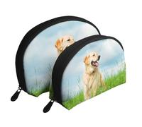 Lindo Perro Labrador Impreso, Bolsa de Maquillaje de Concha, Monedero pequeño para Mujer, Bolsa de artículos de tocador, Bolsa de cosméticos, 2 Piezas