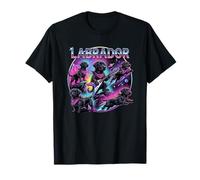 Lindo Perro Labrador Negro 80s Rock música ilustración Camiseta