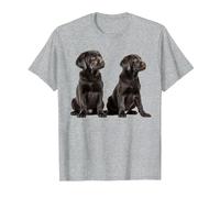 Lindo Perro Labrador Retriever Negro Cachorro Laboratorio mamá Camiseta, Hombre, Gris Jaspeado, 4XL