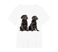 Lindo Perro Labrador Retriever Negro Cachorro Laboratorio mamá Camiseta, Mujer Tallas Grandes, Blanco, 6XL Grande